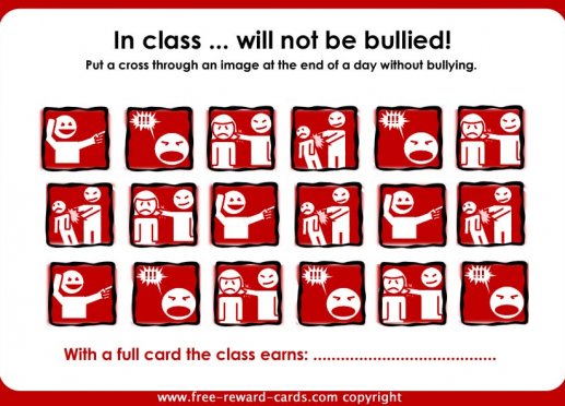 reward card bullying in class