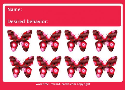 Butterfly Reward Chart